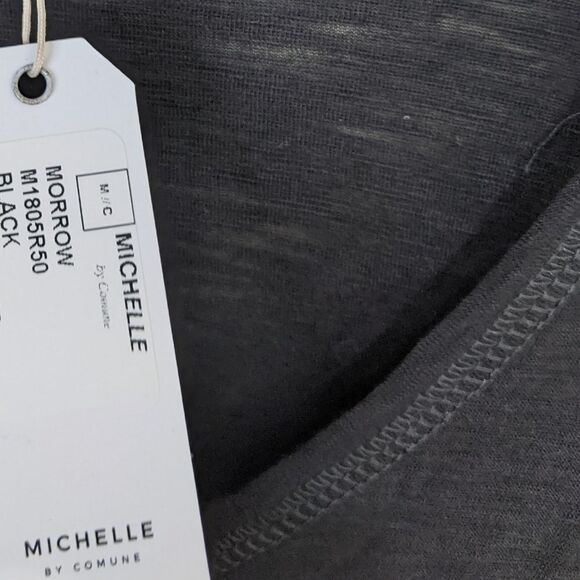 Michelle by Comune Morrow Black T-shirt Cotton Modal Midi Dress Oversized Small - Picture 8 of 9